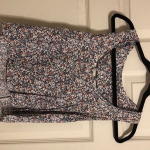 Floral crop tank top